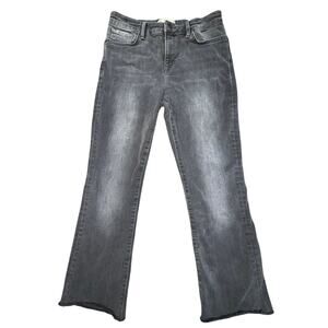 Free People Gray Wash Raw Hem Cropped Jeans Sz 29